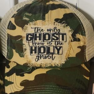 Reborn Creations- Christian quote on distressed patch. Criss-cross design for po